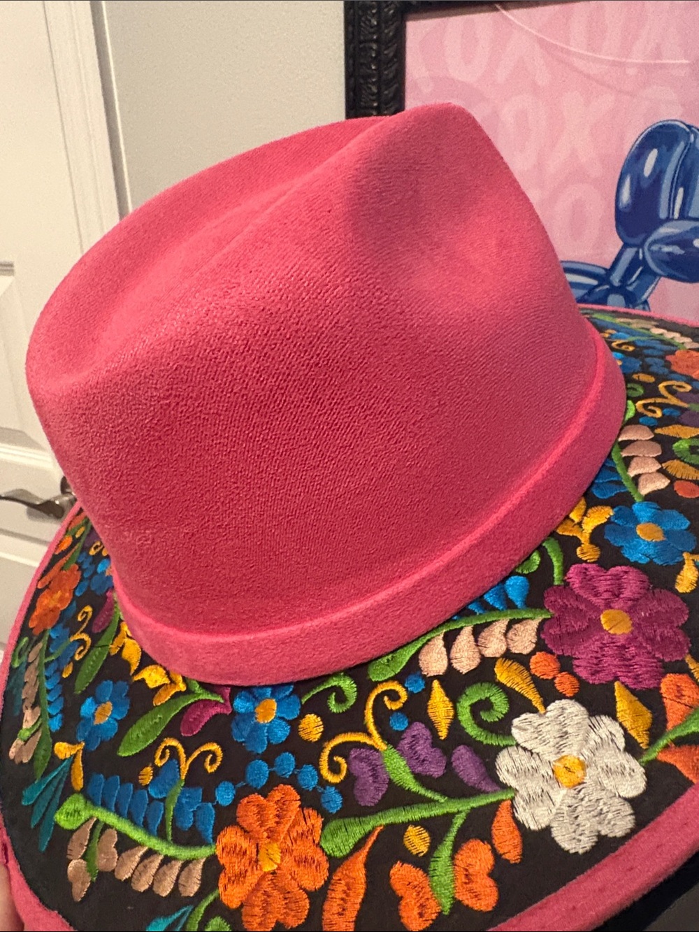 Bright Pink Wool Fedora Hat